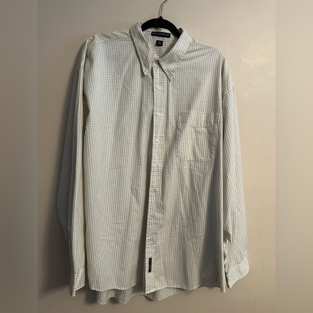 Port Authority Cream Casual Button Down Shirt
